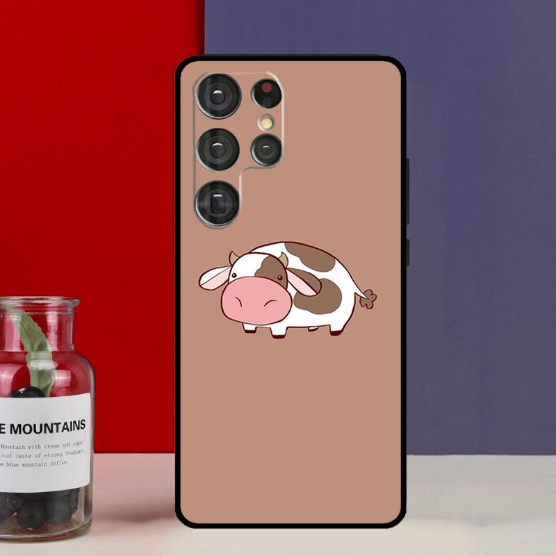 Cartoon Cute Cow Spots Funda Case For Samsung Galaxy S25 Ultra S9 S10 S20 S21 S22 Plus S23 Ultra S24 FE Phone Cover