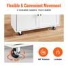 VEVOR Kitchen Island Cart with Solid Wood Top, 90 cm Width Mobile Carts with Storage Cabinet, Rolling Kitchen Table with Spice Rack, Towel Rack