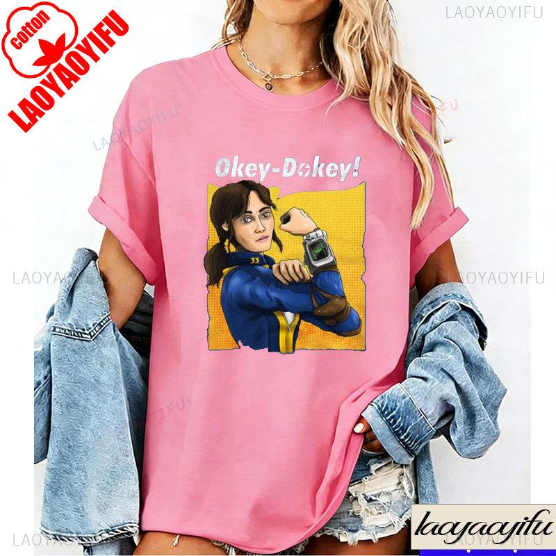 Okey Dokey TShirt Shirts for Women Vintage Clothes Harajuku TV Drama Fans Graphic T Shirts Y2k Top Cotton Tees 2026 New Shirts S