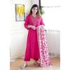 Pink Embroidery Designer Kurti Pant Dupatta Set Indian Women Ethnic Kurta Set