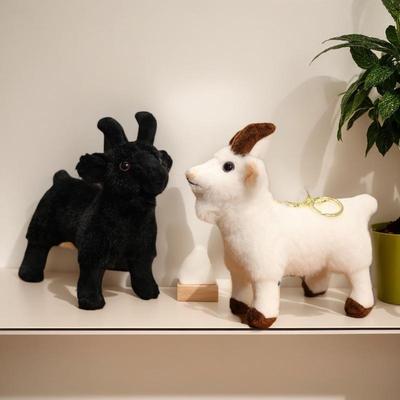 HOT! 1Pcs Soft Stuffed Standing Goat Toy Lifelike Goat Pendant Plush Toys Cute Mini Animal Cool Keyring Bags Decoration