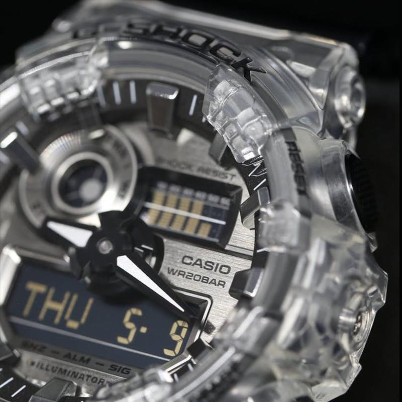 CASIO Unisex Pair Table Series Black Watch GA-700SK-1A+GMA-S120SR-7A