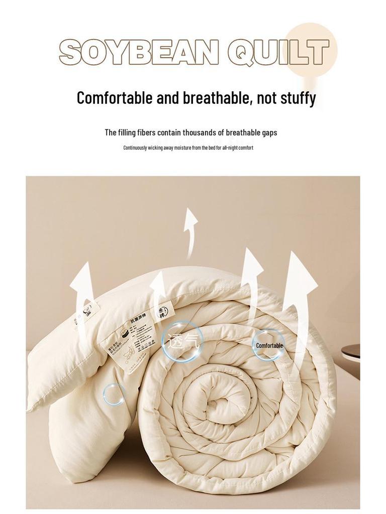 Soybean Fiber Comforter: Year-Round Cozy Quilt for Home or Gift