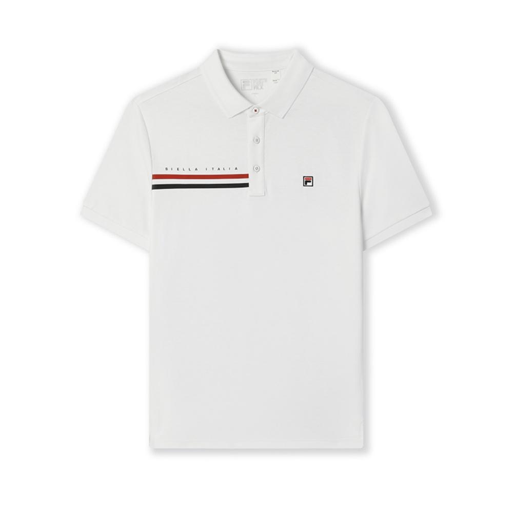 

Fila Классическая простая универсальная футболка-поло с коротким рукавом из белой серии Мужские футболки-поло F61M523102F-WT XL