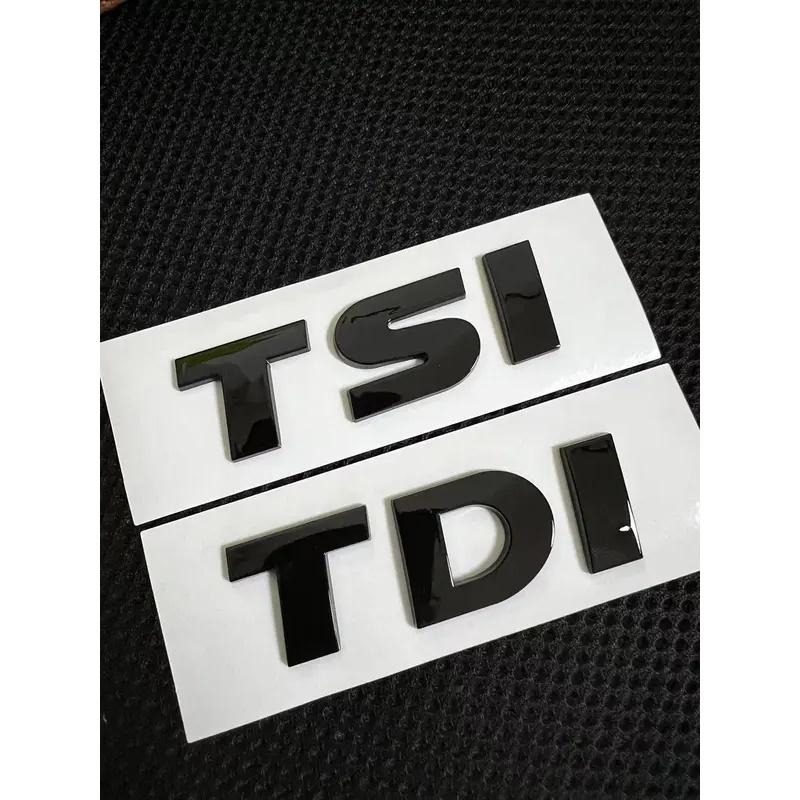 AGLNX1 1X Car Styling ABS Glossy Black Sticker TDI TSI Font Car Tail Decal For VW Touareg Car Accessories