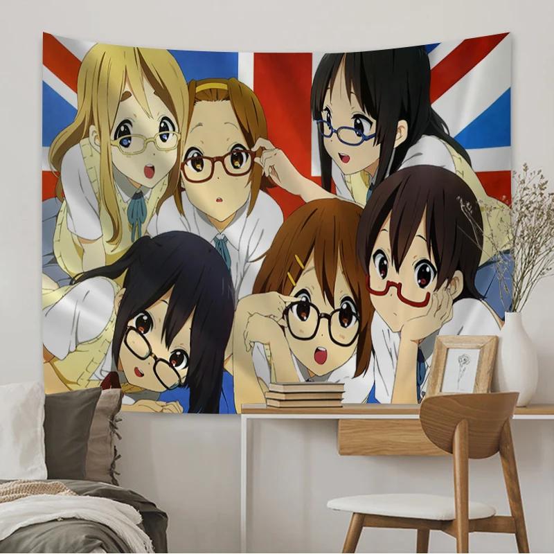 New K-ON! Anime Cartoon Hanging Tapestry Bohemian Mandala Wall Art Home Party Decorative Japan Game Photo Background Cloth