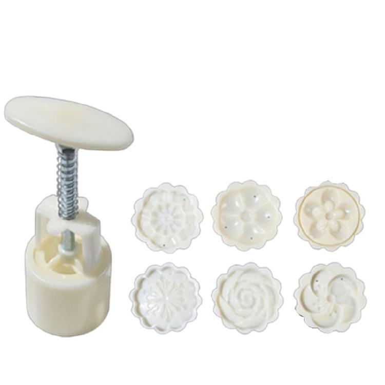Various Shape Mooncake Mold DIY Hand Pressure Fondant Mooncake Mould with Stamps