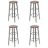 Day and Night - Day and Night Kitchen Stools 4 Units Silver and Brown MDF