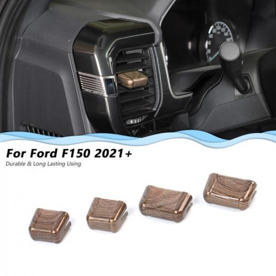 Center Console Air Condition Outlet Vent Cover Trim For Ford F150 21+ Wood Grain