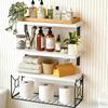 Floating Shelf Set With Easy Installation For Wall Mounting In Bathroom Or Bedroom Displaying Wood Designs