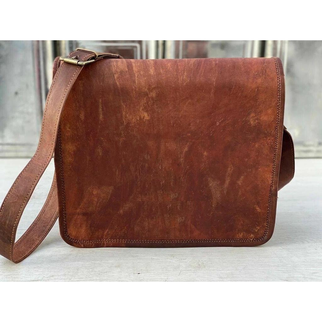 Vintage Leather Messenger Shoulder Laptop Bag Briefcase  Men
