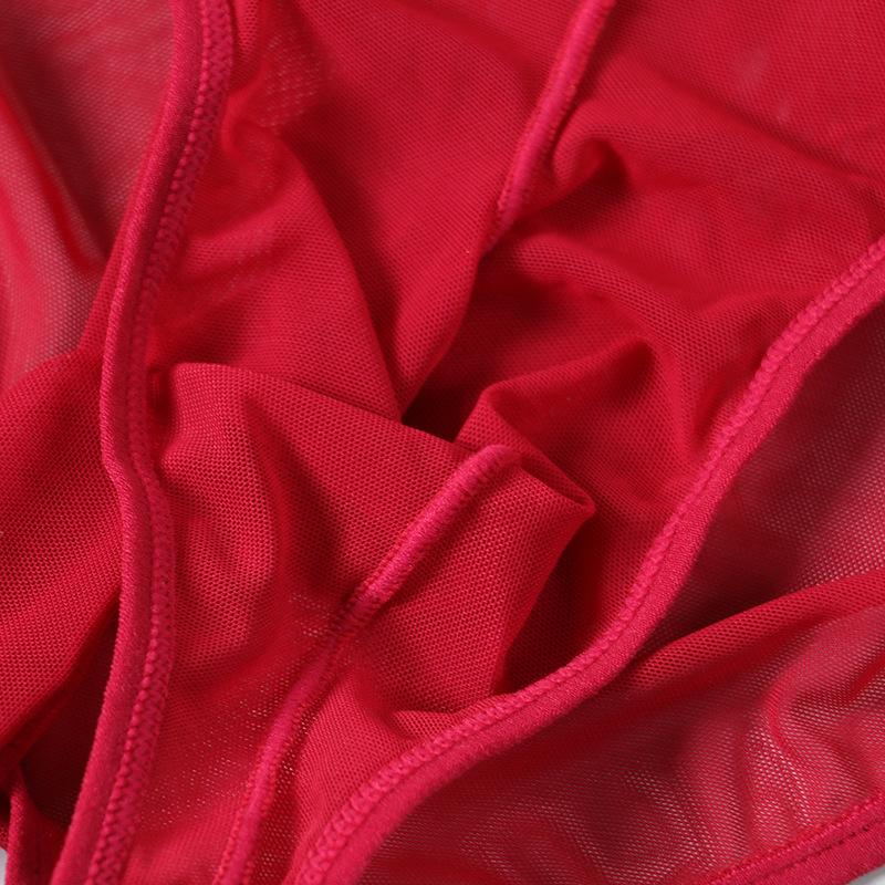 Butler Waiter Cosplay Lingerie Men'S Bow Briefs Sexy Oil Glossy Elephant Nose Panties Elastic Sheer Separate Pouch Underwear