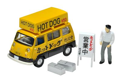 Tomica Limited Vintage 164 LV-201a Subaru Sambar lengvasis furgonas Hot Dog parduotuvė GeltonasJuodas su figūrėle Užbaigtas produktas 321446