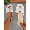 Women’s Bow Square-Toe Flats, Spring Comfort Slip-On Shoes, Plus Size