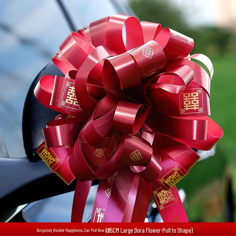 Large Red Wedding Car Pull Bow Decoration with Ribbon