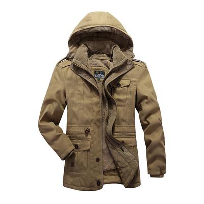 Men's Cotton-padded Casual Cotton-padded Men's Medium and Long Lamb Wool Liner Thickened Thermal Cotton-padded Jacket