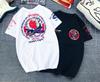 Japan Lucky Ghost Little Devil Shark Fighter Plane Printed Locomotive Cotton Short-sleeved T-shirt Men Women Half-sleeved Tide