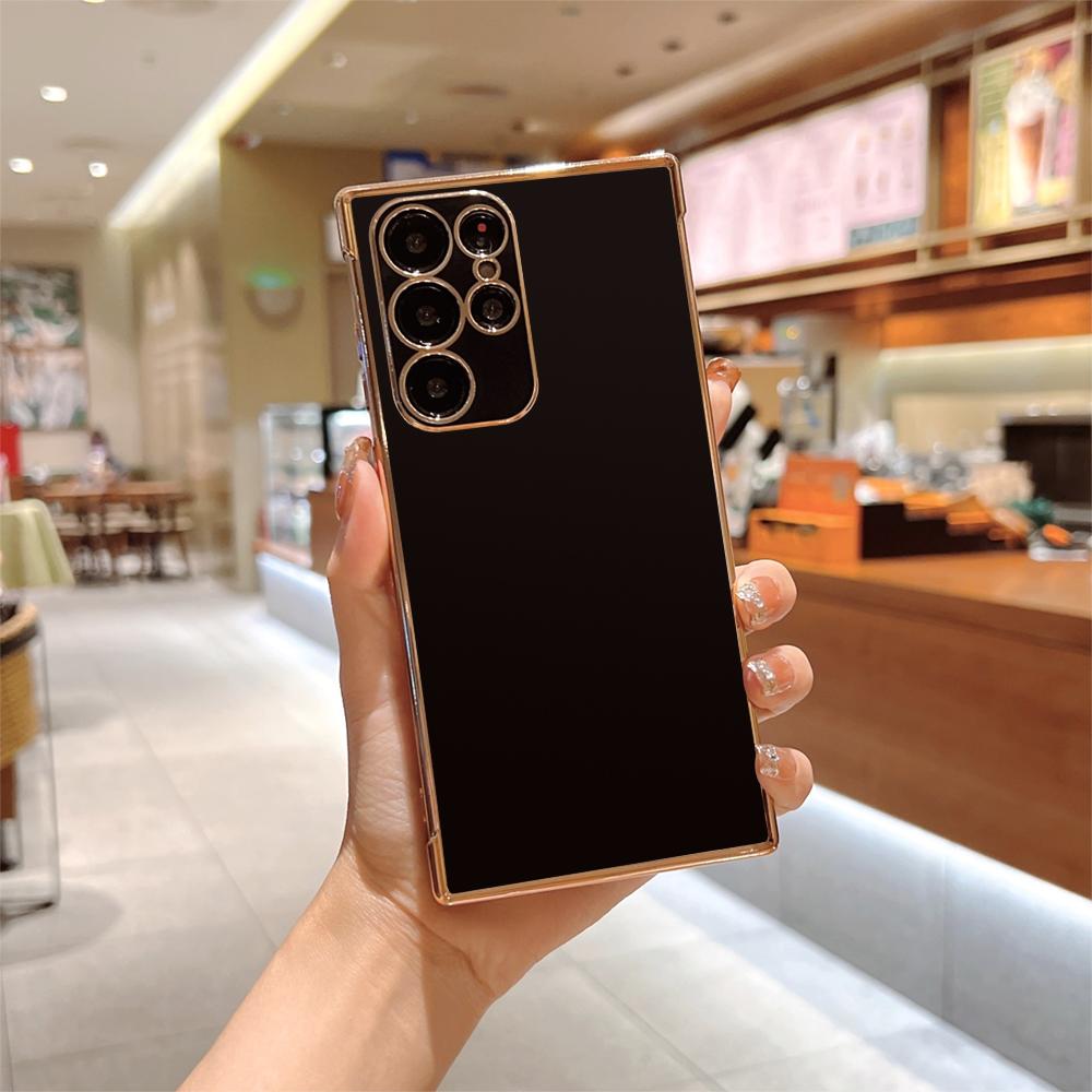 Solid Electroplating Phone Case For Samsung Galaxy S24 S23 S22 S21 S20 Ultra Plus FE A35 A53 A54 A55 A71 A72 A73 5G Soft Cover