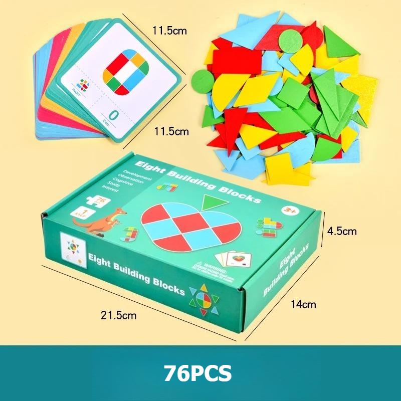 Wooden 3D Geometric Color Shape Jigsaw Puzzles Montessori Learning Brain Teaser Toys Creative Educational for Gifts