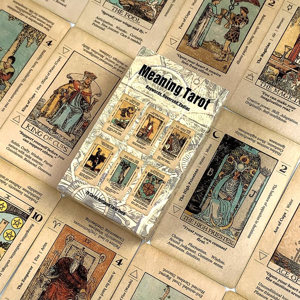 Meaning Tarot Card A 78 Cards Classic Design for Beginners & Pro ,Ideal for Divination, Meditation Halloween and Christmas Games