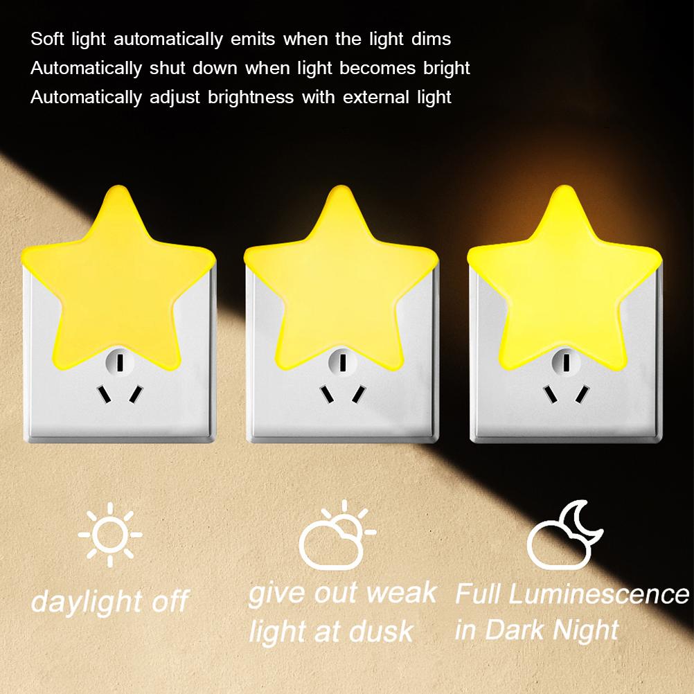 1 piece of star shaped light controlled night light (yellow) European standard