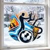 Soccer Window Cling Sport Silhouette Window Stickers Reusable Static PVC Glass Decals for Football Event Party Decor Bedroom School Glass Door Windows
