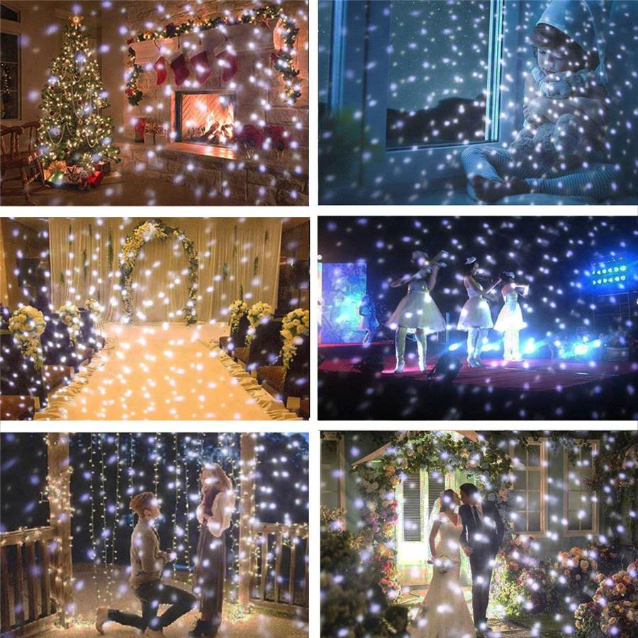 Weihnachts-Schneefall-Projektor-Lichter für den Außenbereich, Weihnachts-Lichtprojektion mit weißen Schneeflocken und Fernbedienung für die Garten- und Landschaftsdekoration