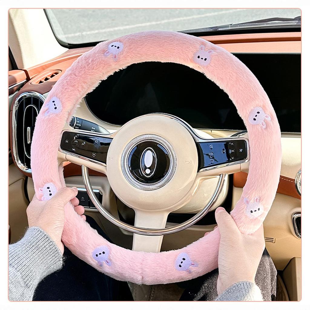 Car Steering Wheel Cover Winter Plush Short Plush Cute Non, Warm Handlebars Cover Steering Wheel Cover Decoration
