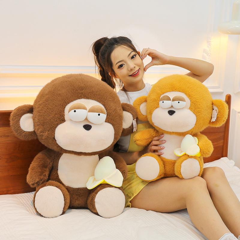 Cartoon Macaque Plush Toy Children Comforting Doll Banana Monkey Home Pillow Friend Birthday Gift