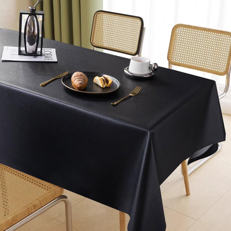Rectangular Restaurant Table Cloth Waterproof Oil Resistant Wear-resistant Solid Color Home Decor Hotel Dining Table Decoration