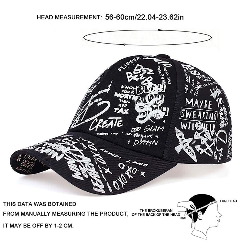 Unisex Letter Graffiti Print Baseball Caps Spring Autumn Outdoor Adjustable Casual Hats Dad Hat Sunscreen Hat