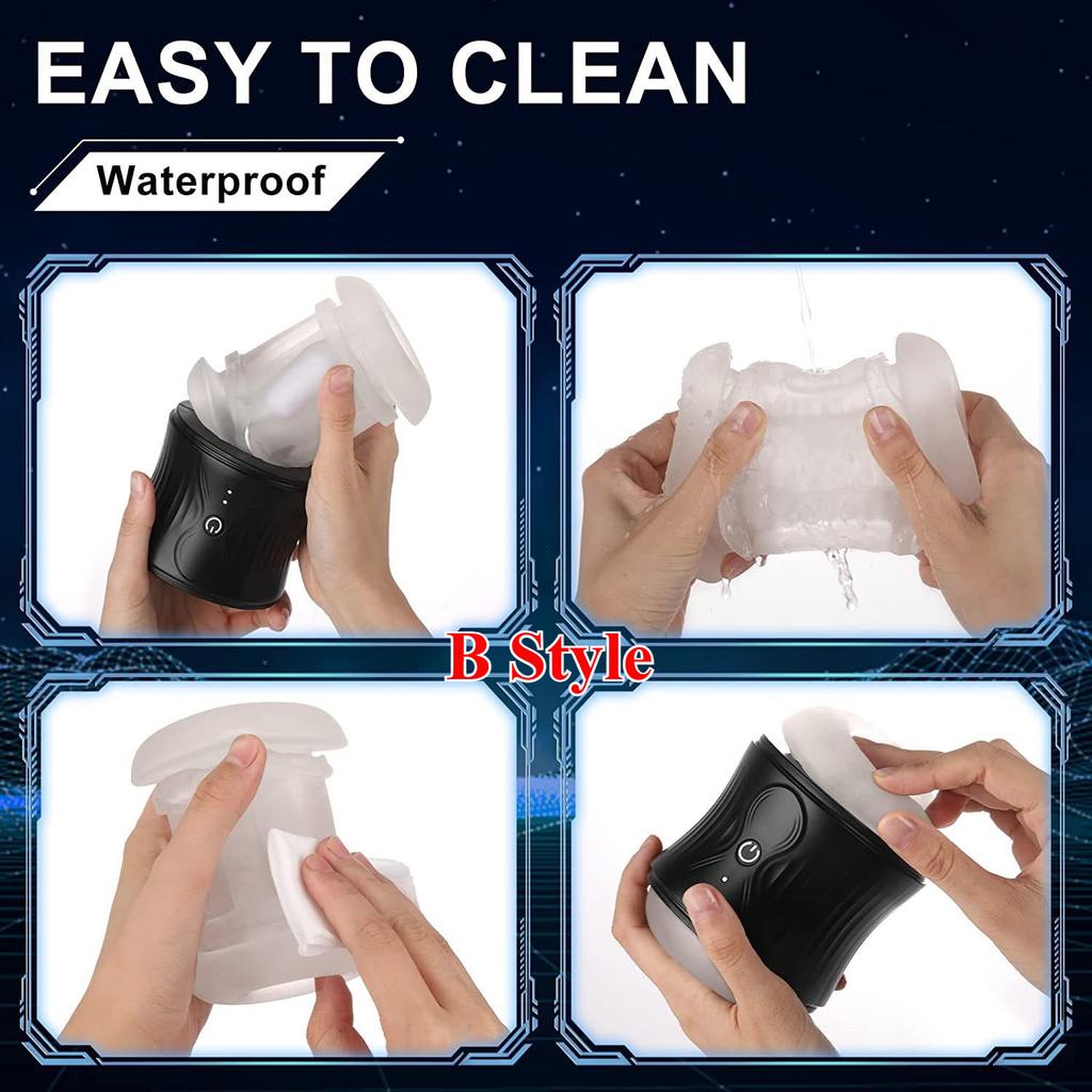 Automatic Male Masturbator Cup Dual Open-ended Powerful Vibrating Blowjob Vagina Masturbation Sex Toys for Men Adult Supplies