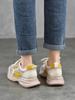 Johnature Genuine Leather Sports Style Casual Women's Shoes Mixed Colors Lightweight Sole Lace Up Sneakers