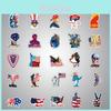 100pcs America Usa Flag Trump Stickers Laptop Bike Cars Waterproof Skateboard