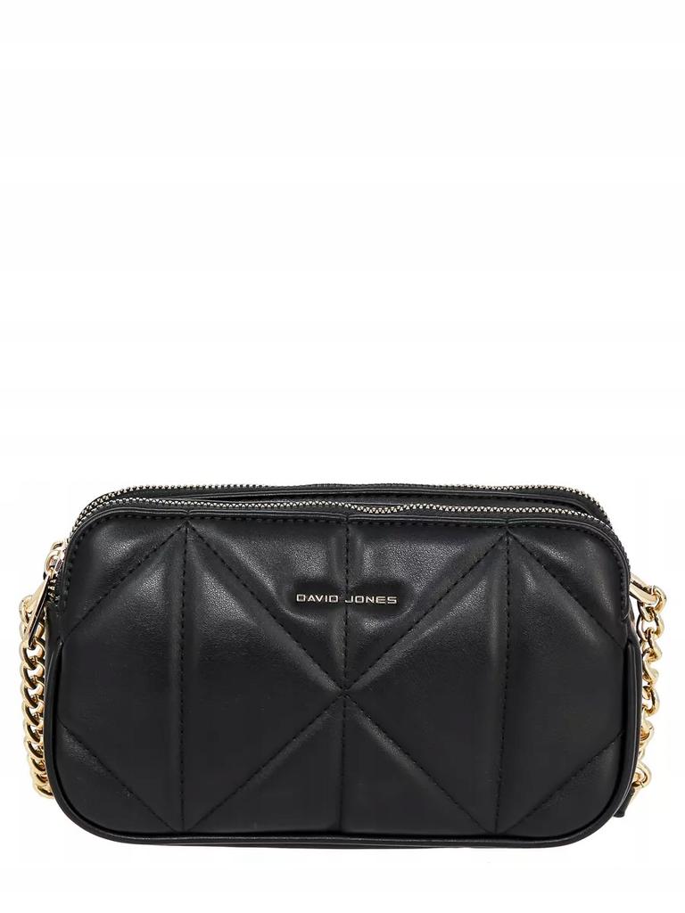 David Jones women's messenger bag, black faux leather