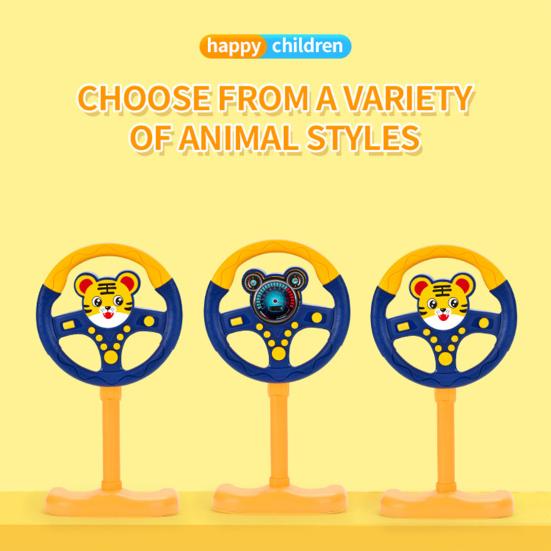 Kids Standing Steering Wheel Toy Backseat Car Driving Simulation Wheel Interactive Musical