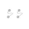 1 Pair Double-ended Stud Earrings Spiral Piercings Luxury Earrings Rhinestone Earrings  Women