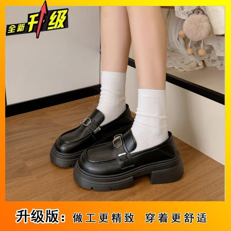 Retro British Style Platform Small Leather Shoes Women's French Comfortable Foot Cover Mary Jane Single Shoes Women's 2025 Spring and Summer New