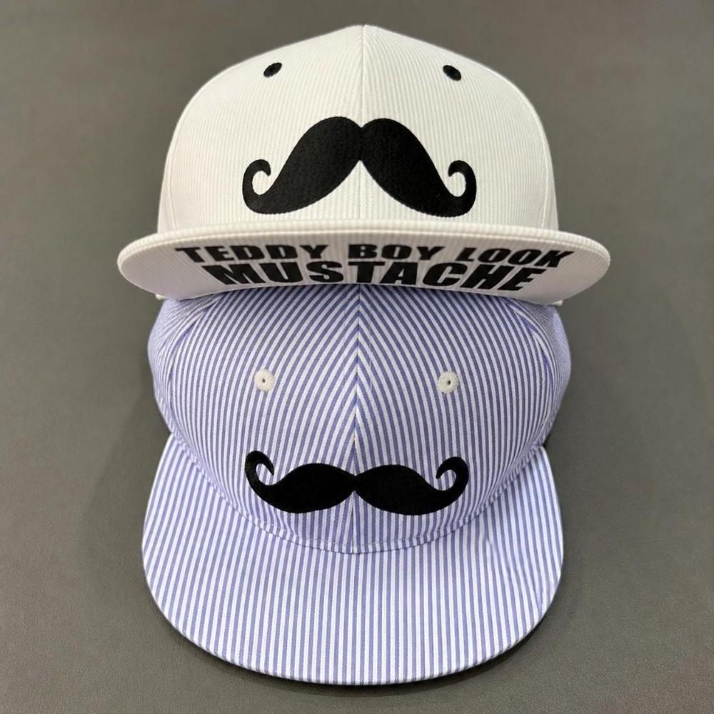 Striped Mustache Snapback Cap Flat Brim Trucker Hat Fashion Baseball Hat  Unisex