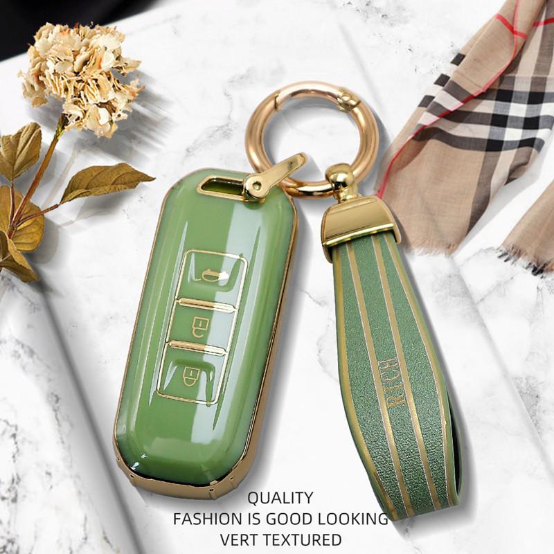 Luxurious Golden Edge Remote Key Case Full Cover For Baojun 510 730 360 560 RS5 530 630 For Wuling Hongguang S Car