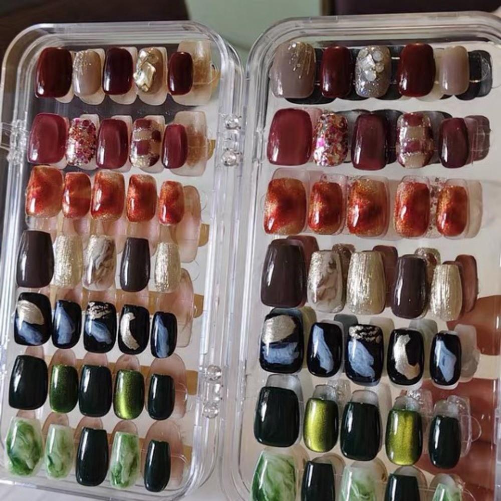Foldable Artificial Nail Display Organizer Transparent Nail Tips Display Holder  Travel