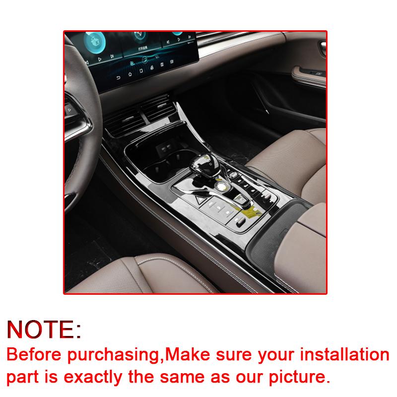 Car Interior Sticker For BYD HAN EV 2022 2023 Car Gear Panel Sticker Gear Box Protective Film Carbon Fiber Black Car Accessories