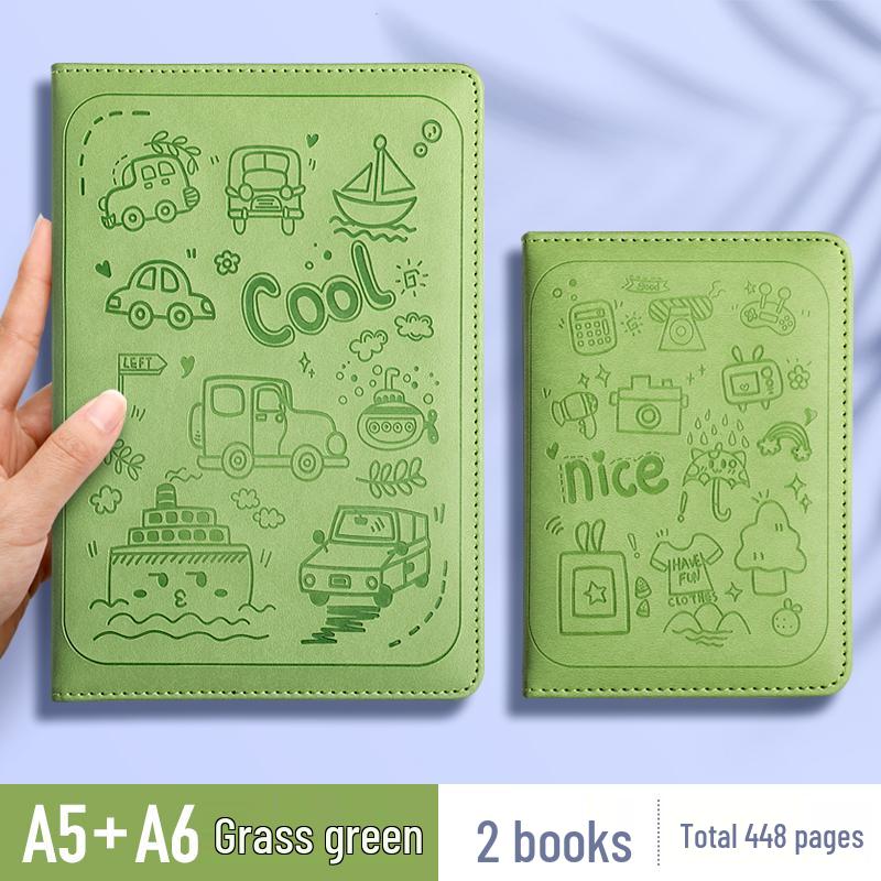 Large Cartoon Embossed Soft Cover Notebook - A5/A6 College Planner Diary