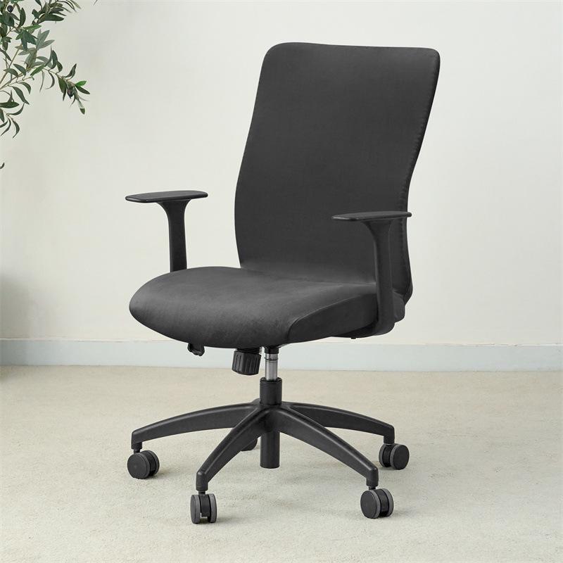Silver Fox Velvet Office Chair Cover – Armrest-Free, Full Wrap, Thickened and Dirt-Resistant.