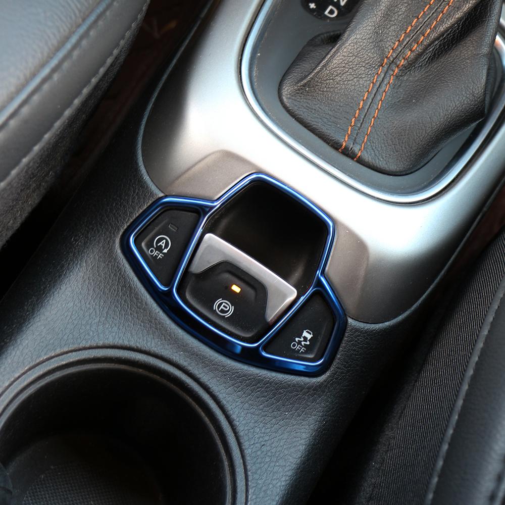 Auto Handbremsknopf Aufkleber Abdeckung Zierleiste für Jeep Renegade 2014 - 2023 Compass 2017 - 2020 Innenraumzubehör