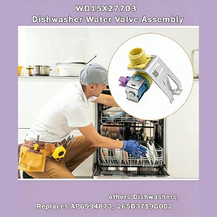 Plastic Water Inlet Valves Assembly WD15X27703 Plastic Dishwasher Inlet Valves Dishwasher Accessories Easy to Install