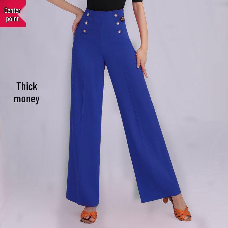 Women's High Waist Wide Leg Latin and Ballroom Dance Pants