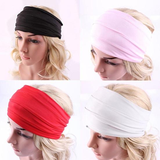 Women's Fashion Sports Stretch Wide Headband Head Wrap Yoga Hair Band Turban
