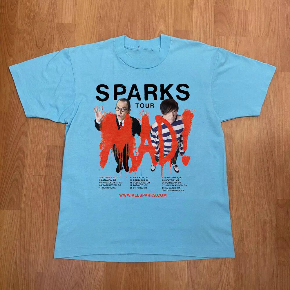 Sparks Band North American MAD! Tour September T Shirt Full Size S-5XL Unisex T-Shirt S