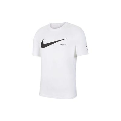 Swoosh Logo Aufdruck Strick Rundhals Kurzarm T-Shirt Herren Oberteile Weiß DB5858-100